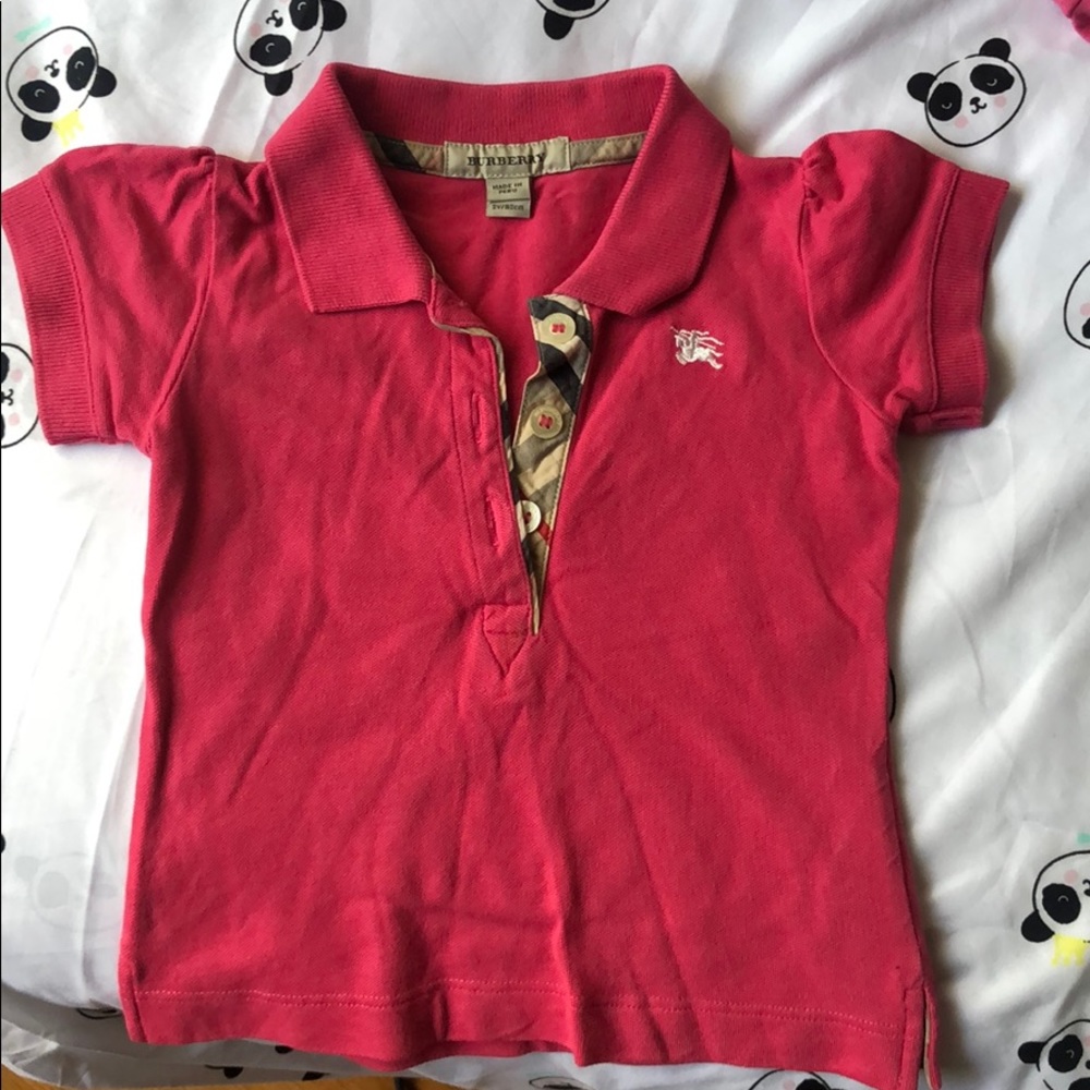 Girls Burberry button T-shirt